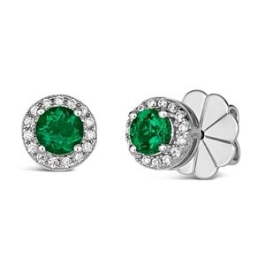 New! Anna Zuckerman 2ctw. Simulated Emerald Stud Earrings